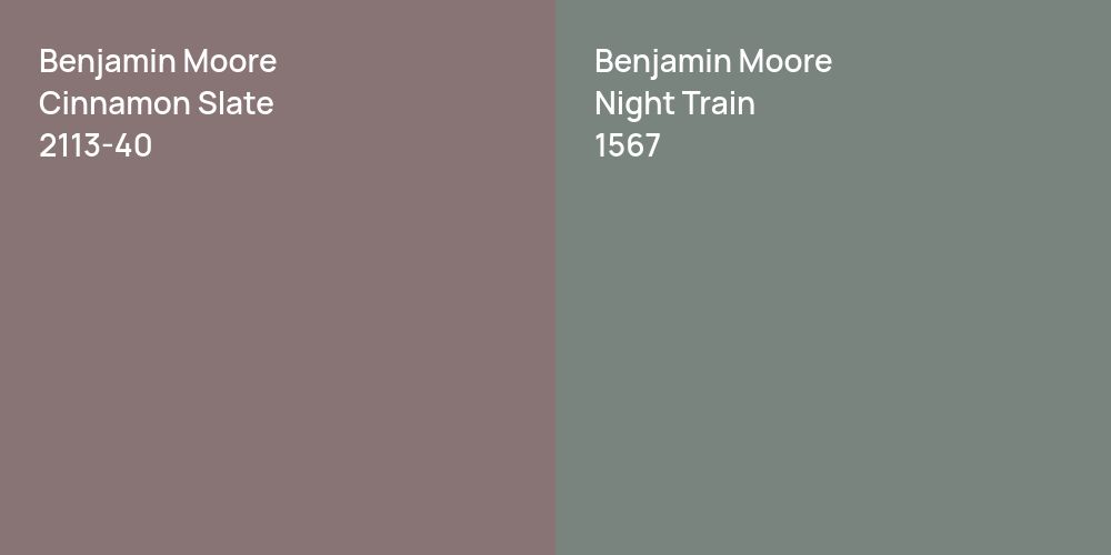 Benjamin Moore Cinnamon Slate vs. Benjamin Moore Night Train