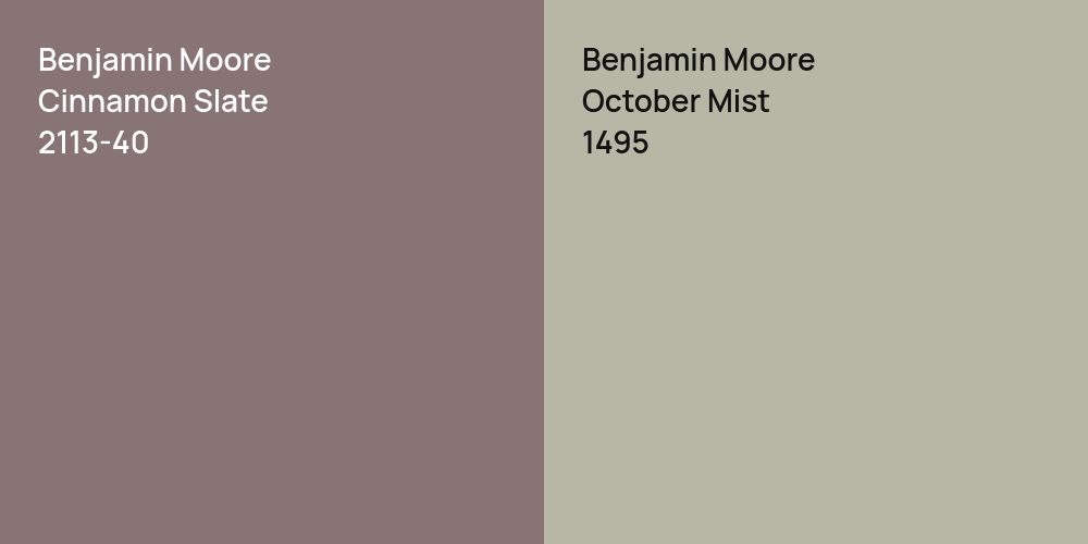 Benjamin Moore Cinnamon Slate vs. Benjamin Moore October Mist