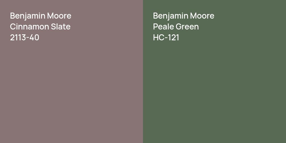 Benjamin Moore Cinnamon Slate vs. Benjamin Moore Peale Green