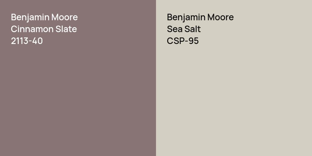 Benjamin Moore Cinnamon Slate vs. Benjamin Moore Sea Salt