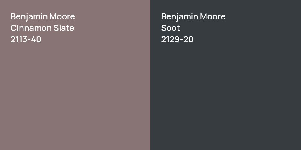 Benjamin Moore Cinnamon Slate vs. Benjamin Moore Soot