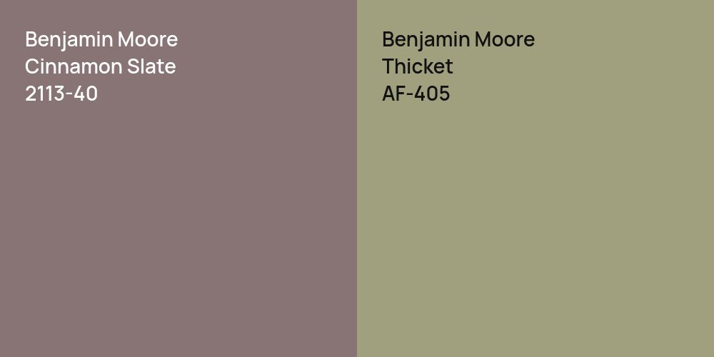 Benjamin Moore Cinnamon Slate vs. Benjamin Moore Thicket