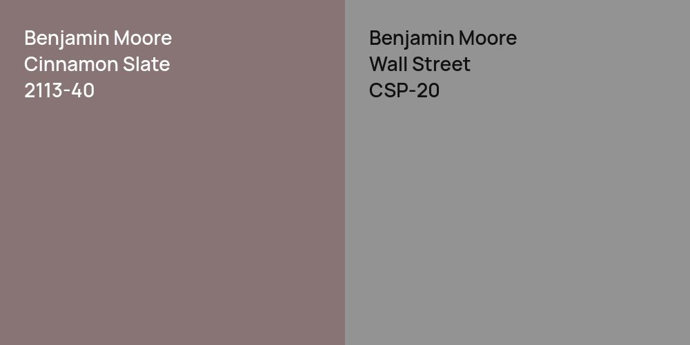 Benjamin Moore Cinnamon Slate vs. Benjamin Moore Wall Street