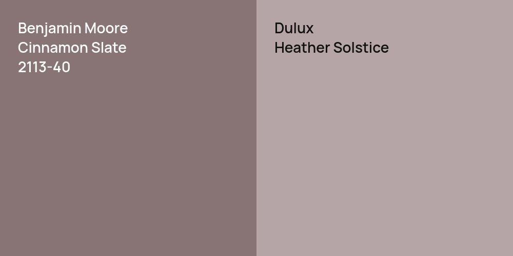 Benjamin Moore Cinnamon Slate vs. Dulux Heather Solstice