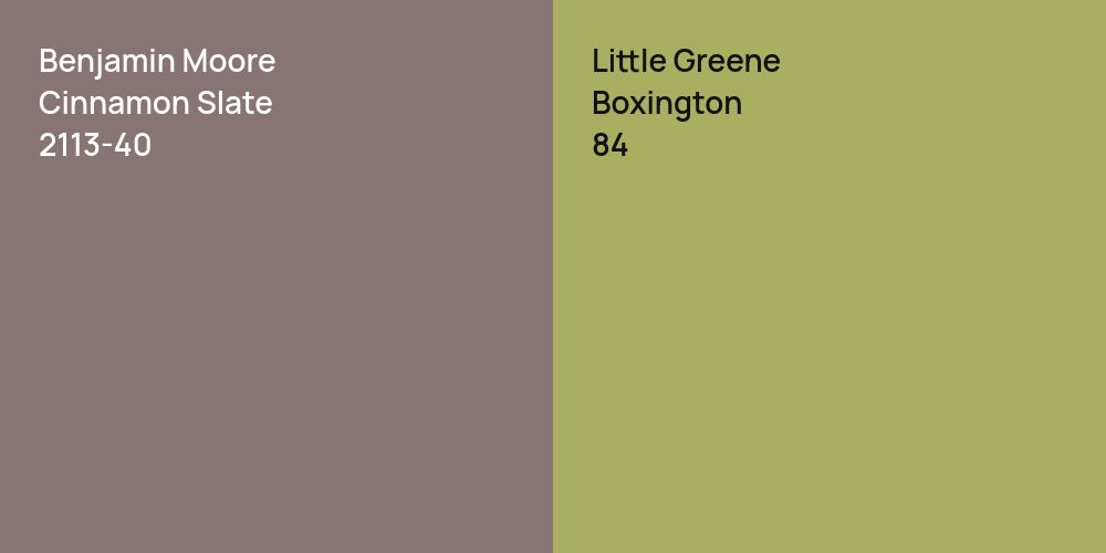 Benjamin Moore Cinnamon Slate vs. Little Greene Boxington