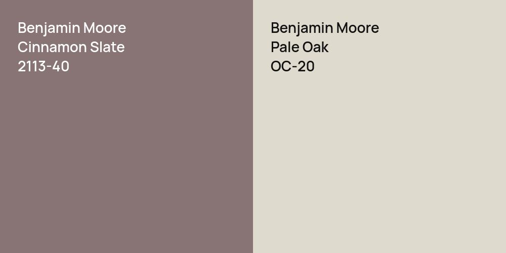 Benjamin Moore Cinnamon Slate vs. Benjamin Moore Pale Oak