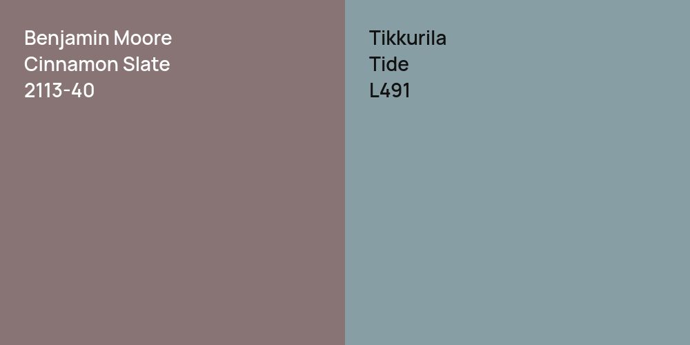 Benjamin Moore Cinnamon Slate vs. Tikkurila Tide