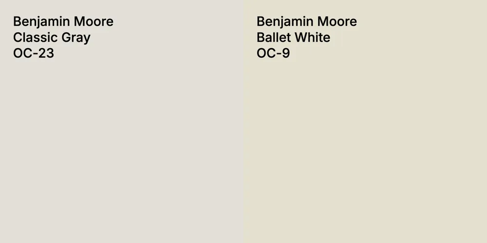 Benjamin Moore Classic Gray vs. Benjamin Moore Ballet White