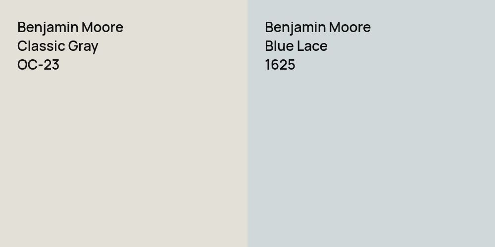 Benjamin Moore Classic Gray vs. Benjamin Moore Blue Lace