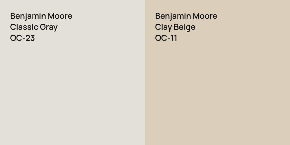 Benjamin Moore Classic Gray vs. Benjamin Moore Clay Beige