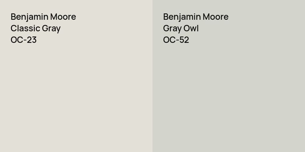 Benjamin Moore Classic Gray vs. Benjamin Moore Gray Owl