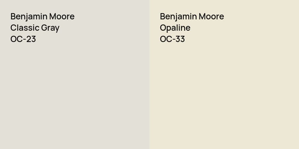 Benjamin Moore Classic Gray vs. Benjamin Moore Opaline