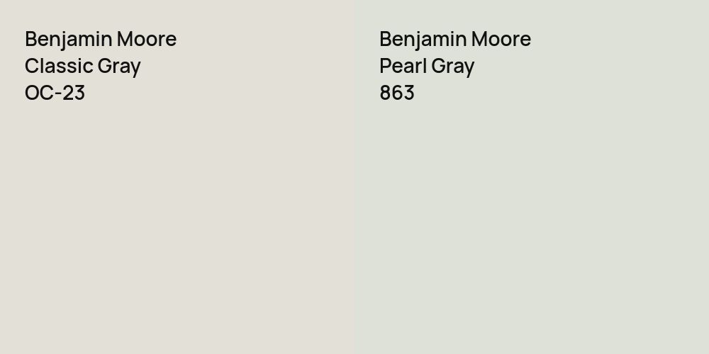 Benjamin Moore Classic Gray vs. Benjamin Moore Pearl Gray