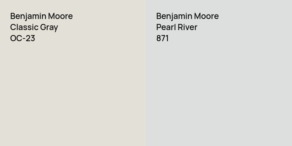 Benjamin Moore Classic Gray vs. Benjamin Moore Pearl River