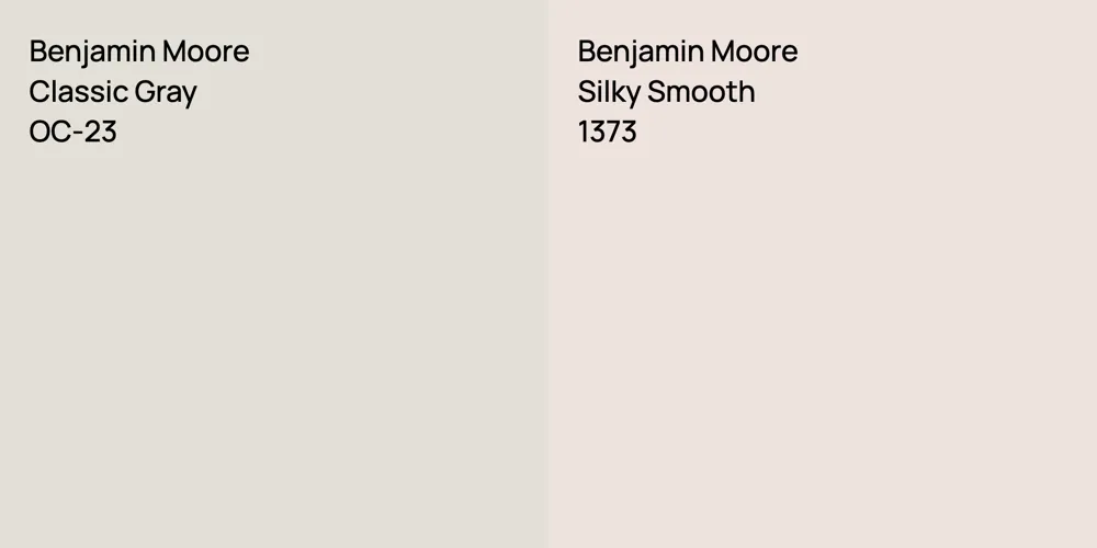 Benjamin Moore Classic Gray vs. Benjamin Moore Silky Smooth