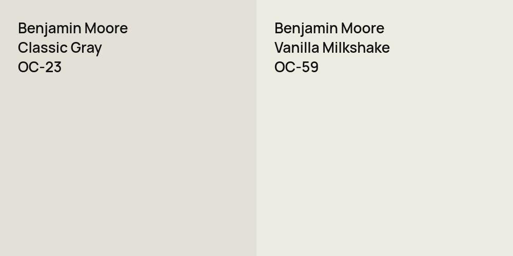 Benjamin Moore Classic Gray vs. Benjamin Moore Vanilla Milkshake