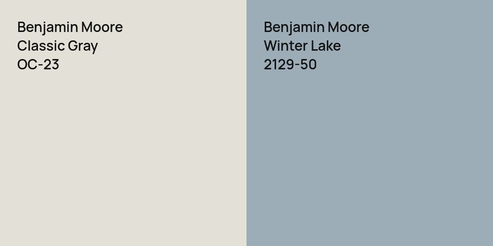 Benjamin Moore Classic Gray vs. Benjamin Moore Winter Lake