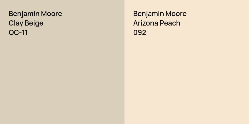 Benjamin Moore Clay Beige vs. Benjamin Moore Arizona Peach