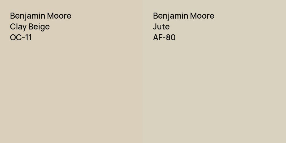 Benjamin Moore Clay Beige vs. Benjamin Moore Jute