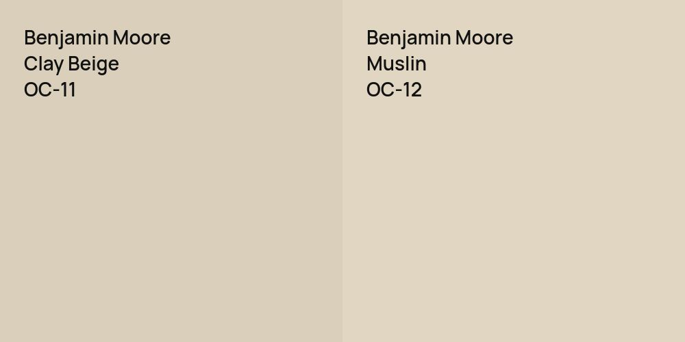 Benjamin Moore Clay Beige vs. Benjamin Moore Muslin