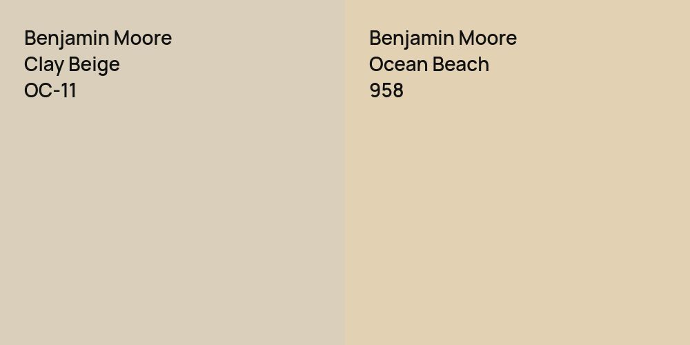 Benjamin Moore Clay Beige vs. Benjamin Moore Ocean Beach