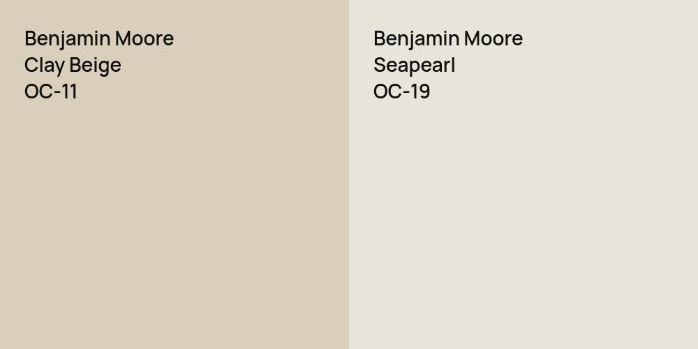 Benjamin Moore Clay Beige vs. Benjamin Moore Seapearl