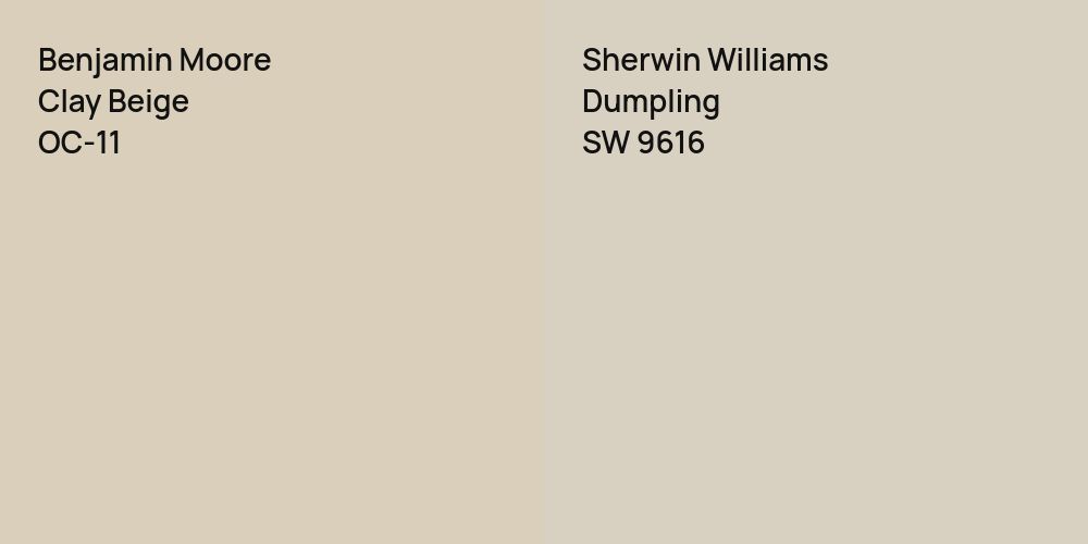 Benjamin Moore Clay Beige vs. Sherwin Williams Dumpling