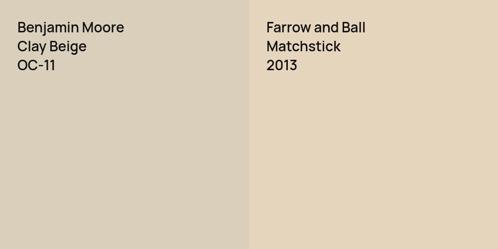 Benjamin Moore Clay Beige vs. Farrow and Ball Matchstick