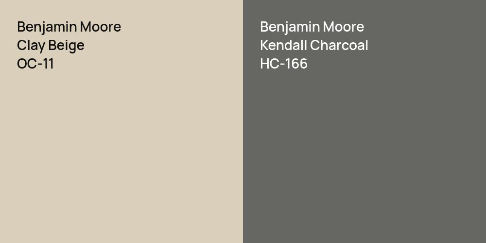 Benjamin Moore Clay Beige vs. Benjamin Moore Kendall Charcoal