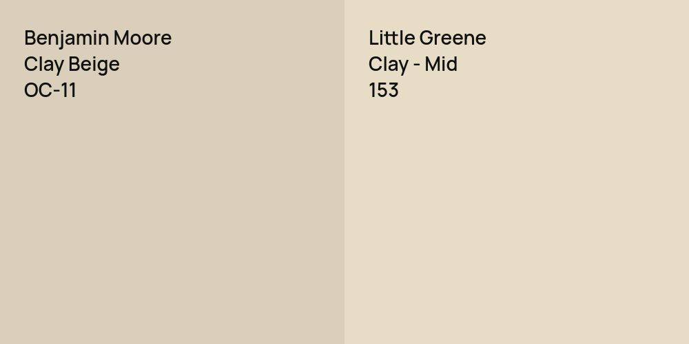 Benjamin Moore Clay Beige vs. Little Greene Clay - Mid