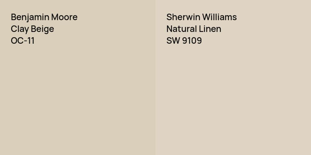 Benjamin Moore Clay Beige vs. Sherwin Williams Natural Linen