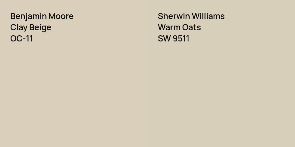 Benjamin Moore Clay Beige vs. Sherwin Williams Warm Oats