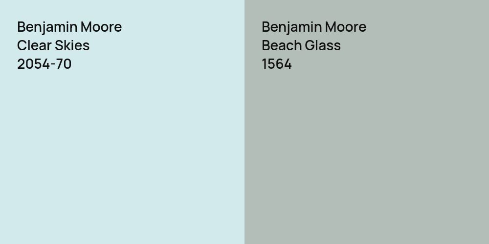 Benjamin Moore Clear Skies vs. Benjamin Moore Beach Glass