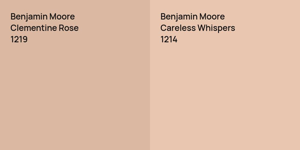 Benjamin Moore Clementine Rose vs. Benjamin Moore Careless Whispers