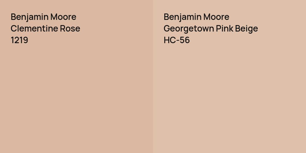 Benjamin Moore Clementine Rose vs. Benjamin Moore Georgetown Pink Beige