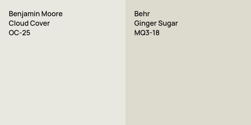 Benjamin Moore Cloud Cover vs. Behr Ginger Sugar