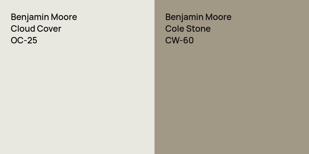 Benjamin Moore Cloud Cover vs. Benjamin Moore Cole Stone