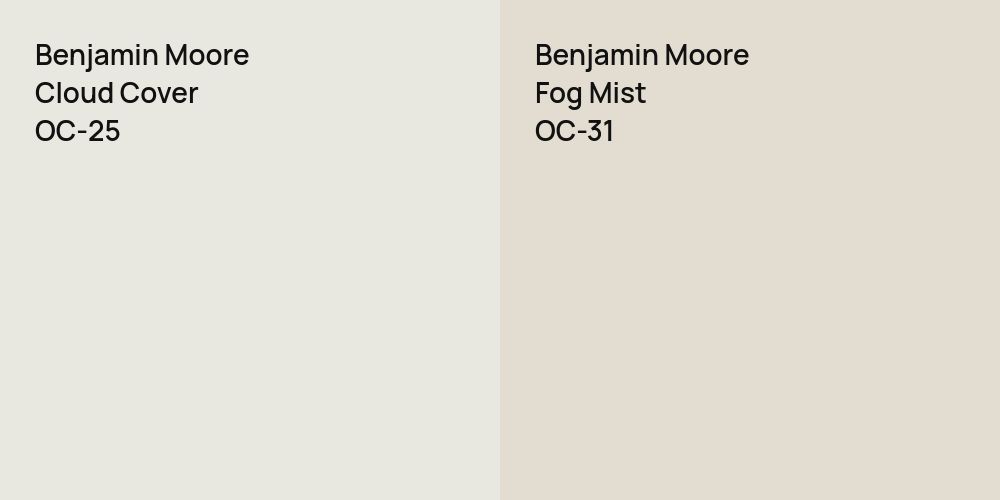 Benjamin Moore Cloud Cover vs. Benjamin Moore Fog Mist