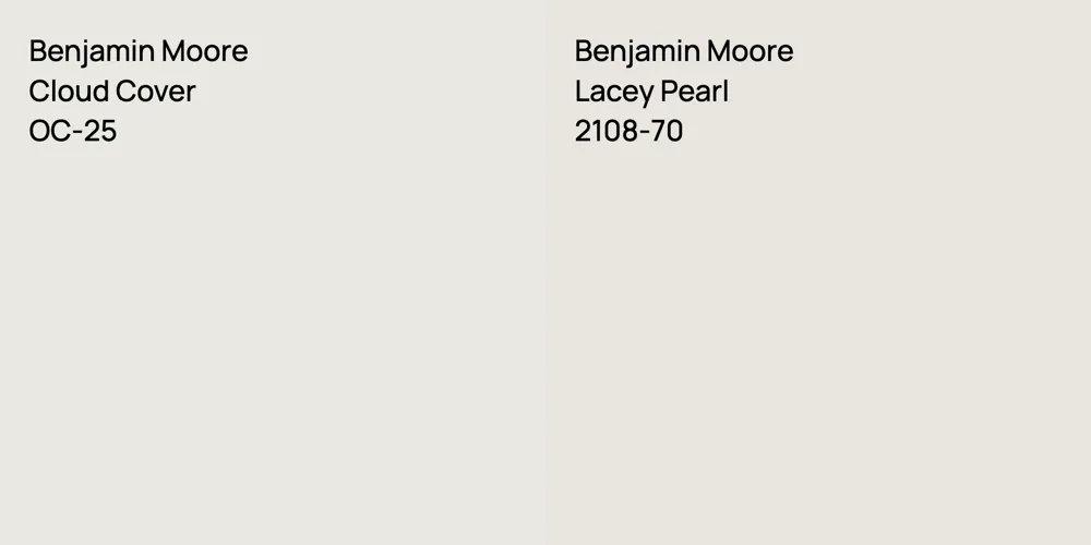 Benjamin Moore Cloud Cover vs. Benjamin Moore Lacey Pearl