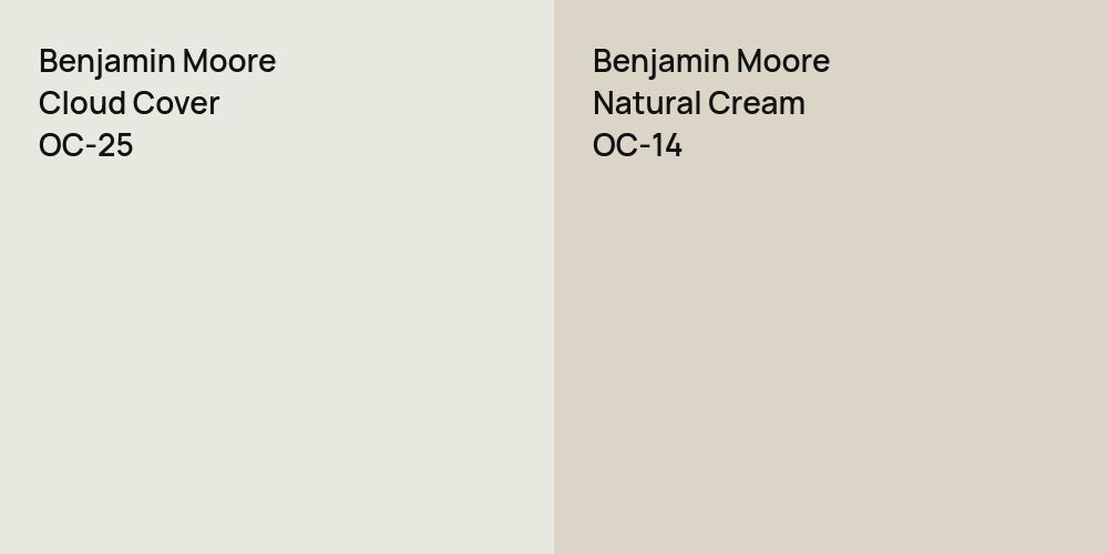 Benjamin Moore Cloud Cover vs. Benjamin Moore Natural Cream