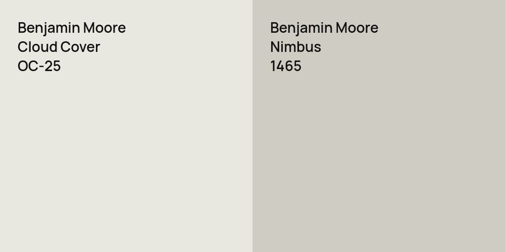 Benjamin Moore Cloud Cover vs. Benjamin Moore Nimbus