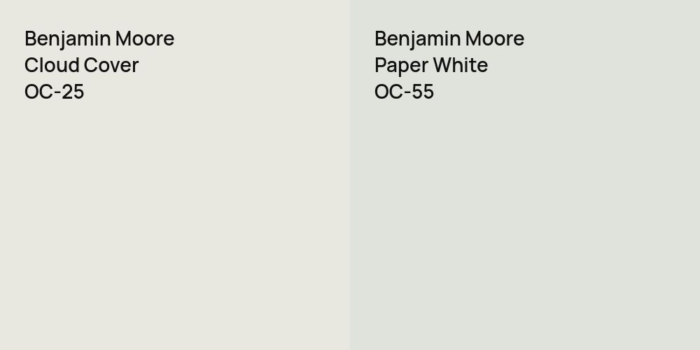 Benjamin Moore Cloud Cover vs. Benjamin Moore Paper White