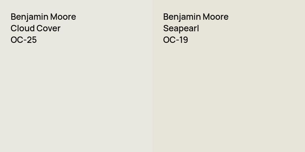 Benjamin Moore Cloud Cover vs. Benjamin Moore Seapearl