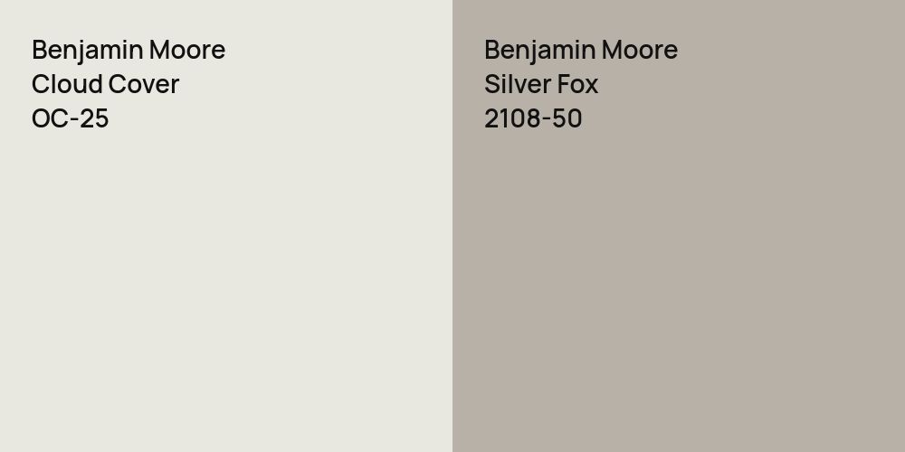 Benjamin Moore Cloud Cover vs. Benjamin Moore Silver Fox