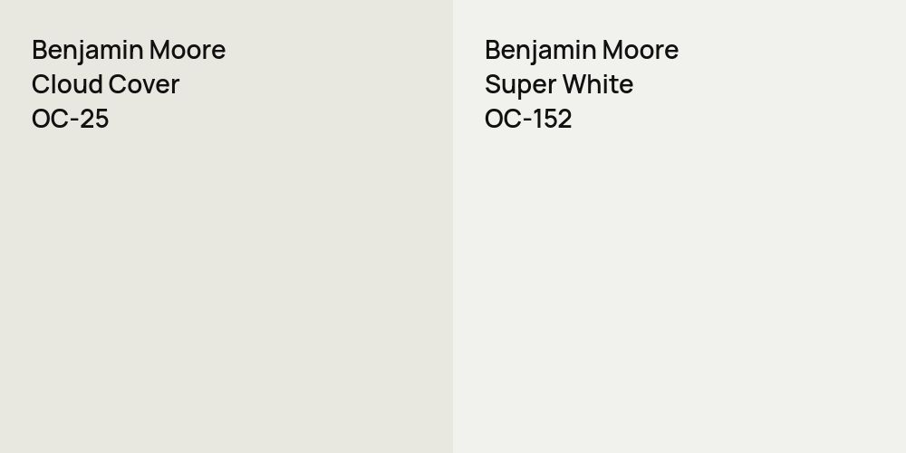 Benjamin Moore Cloud Cover vs. Benjamin Moore Super White