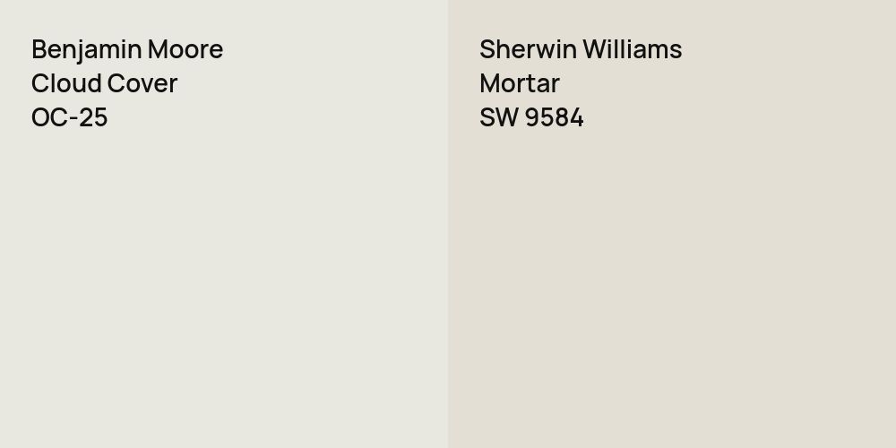 Benjamin Moore Cloud Cover vs. Sherwin Williams Mortar