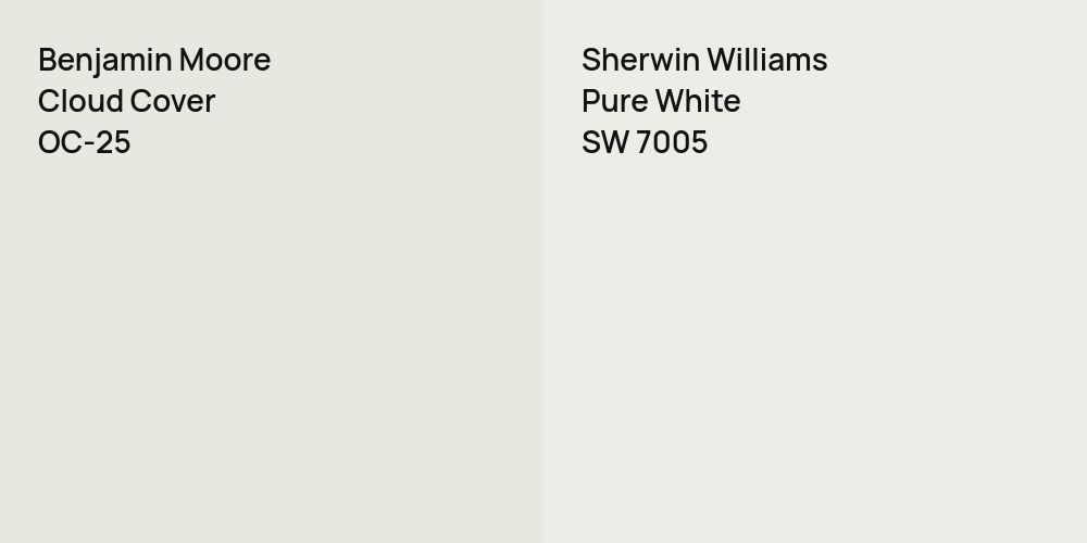 Benjamin Moore Cloud Cover vs. Sherwin Williams Pure White