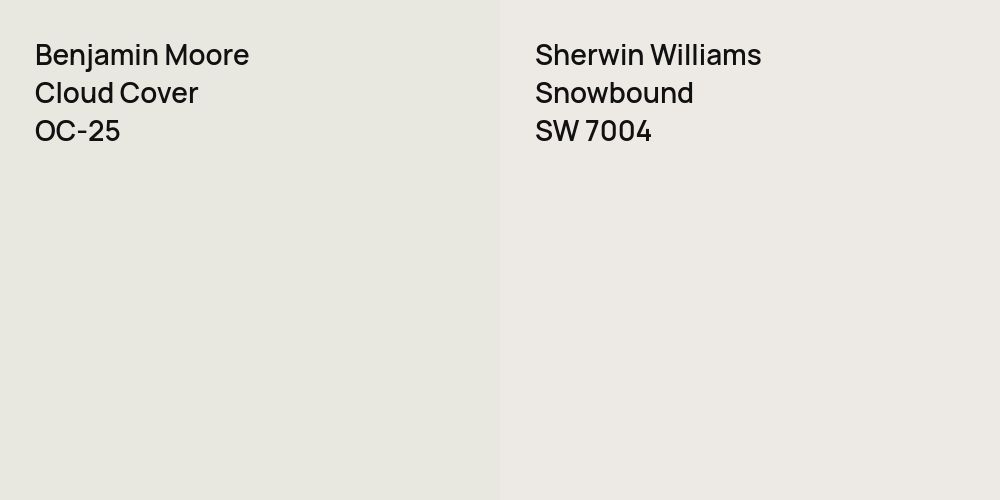 Benjamin Moore Cloud Cover vs. Sherwin Williams Snowbound