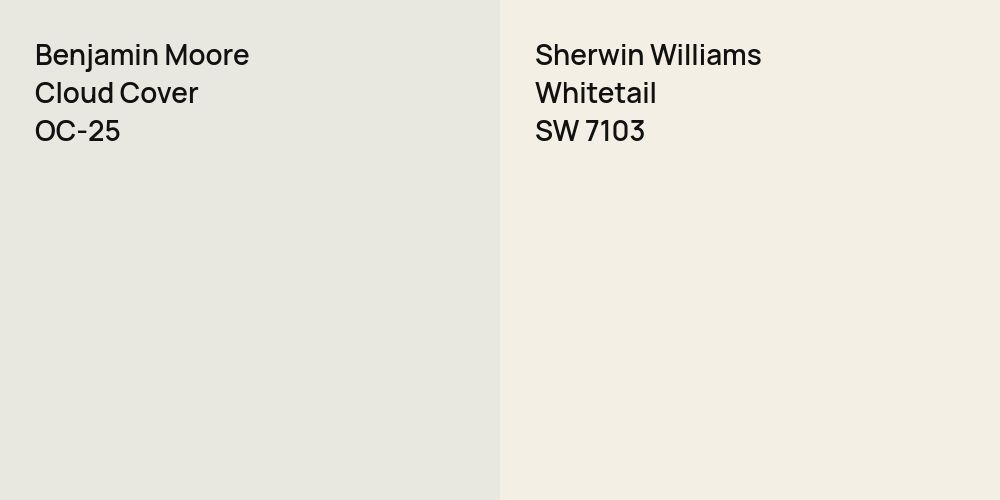 Benjamin Moore Cloud Cover vs. Sherwin Williams Whitetail