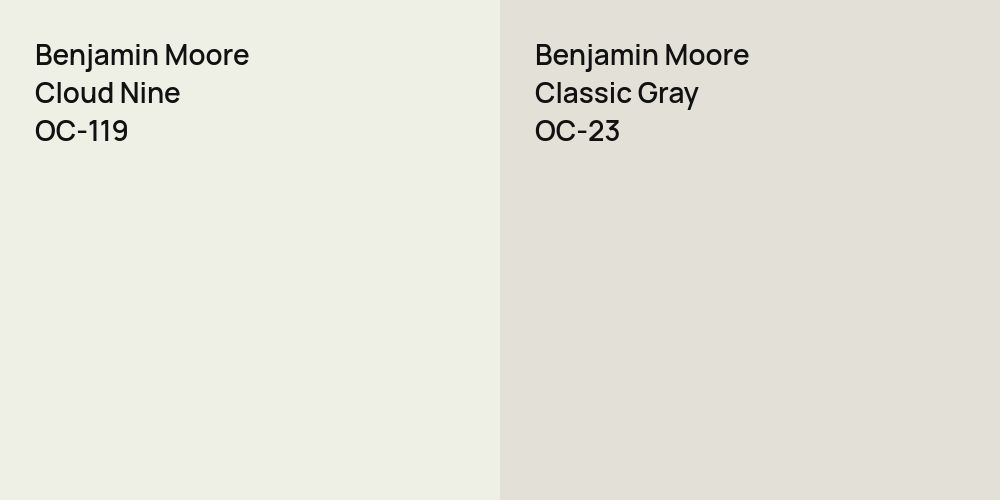 Benjamin Moore Cloud Nine vs. Benjamin Moore Classic Gray